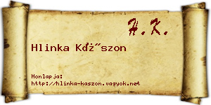 Hlinka Kászon névjegykártya